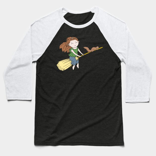 Broom Witch - by Jenn Atkins Baseball T-Shirt by sadicus